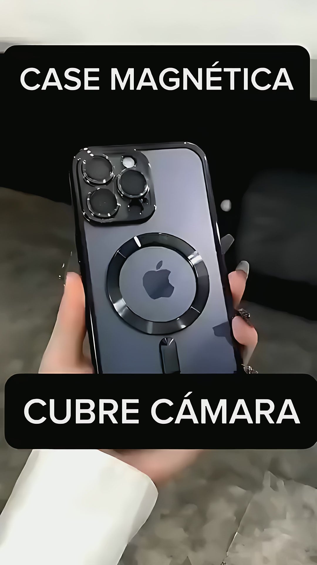 Funda magnética transparente galvanizada con cubre cámara para iPhone - Puntotech Store