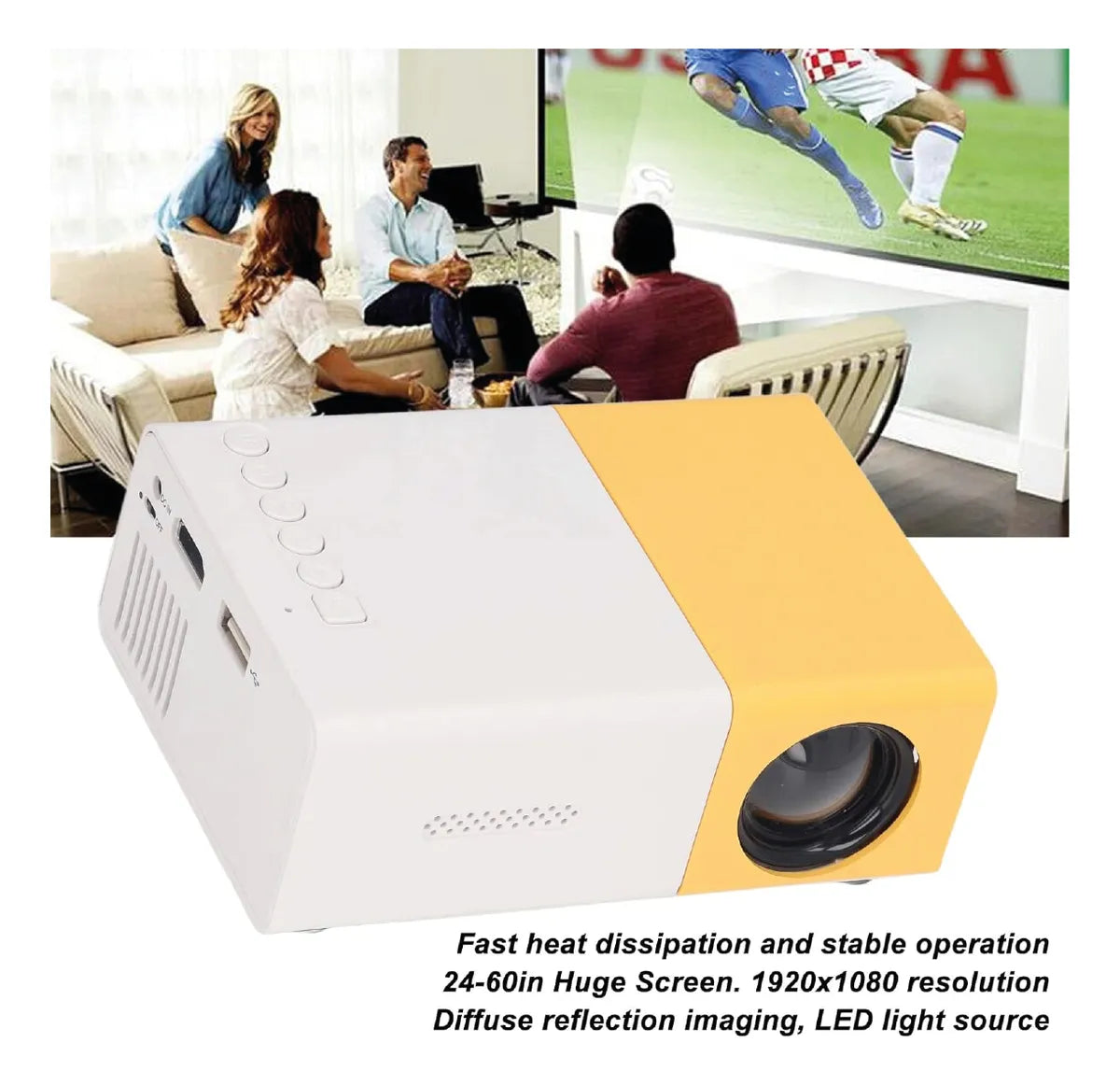 Mini Proyector Led Con Control Remoto Cine En Casa Colores