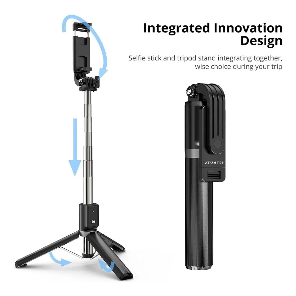 Palo Trípode Para Selfie Con Control Bluetooth Removible Q02