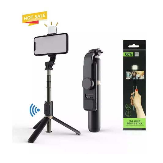 Palo Trípode Para Selfie Con Control Bluetooth Luz Led Q03s