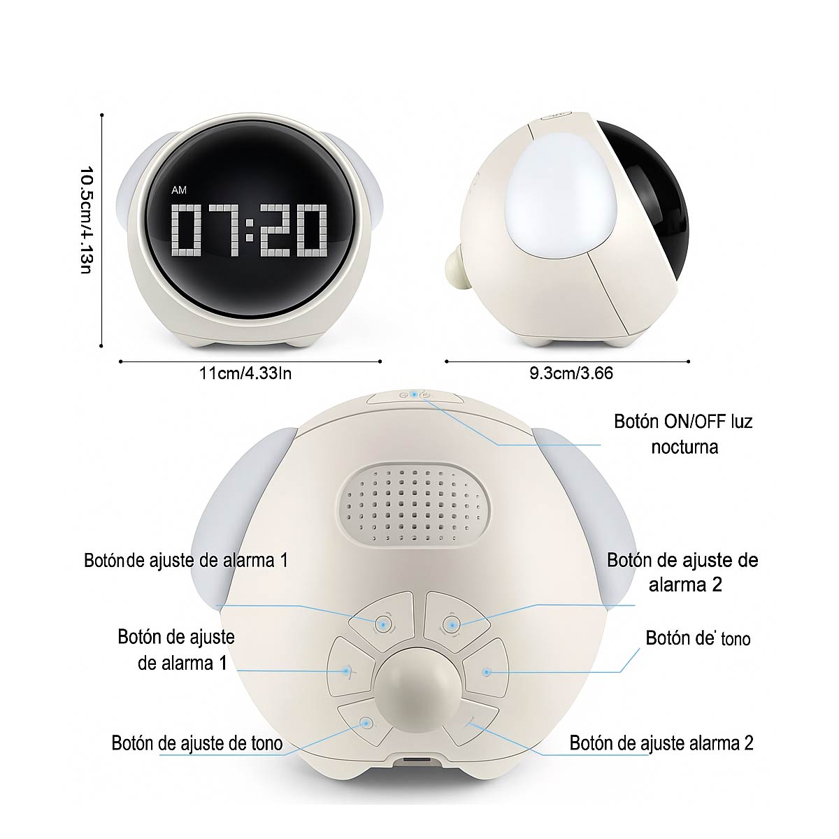 Reloj De Mesa Digital Alarma Emoji Alarm Clock Colores