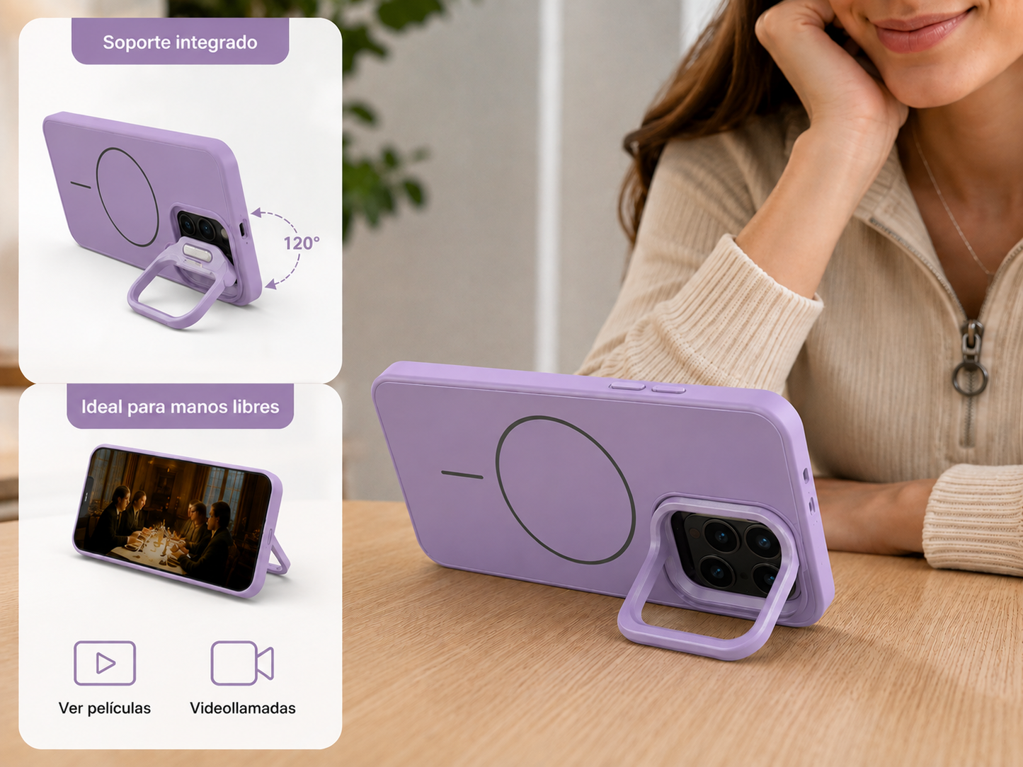 Funda Case Magsafe Para Samsung A56 Soporte en la camara