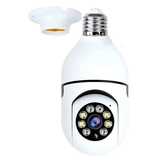 Cámara Lámpara Seguridad Wifi 1080p Visión Nocturna Giro 360