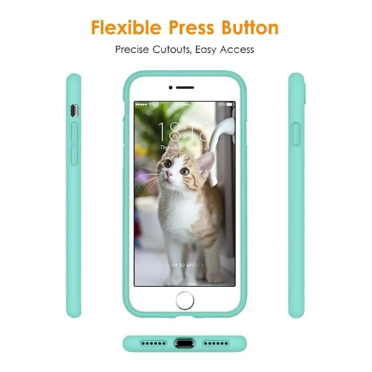 Silicone Case iPhone SE 2020 / 7 / 8 Verde agua