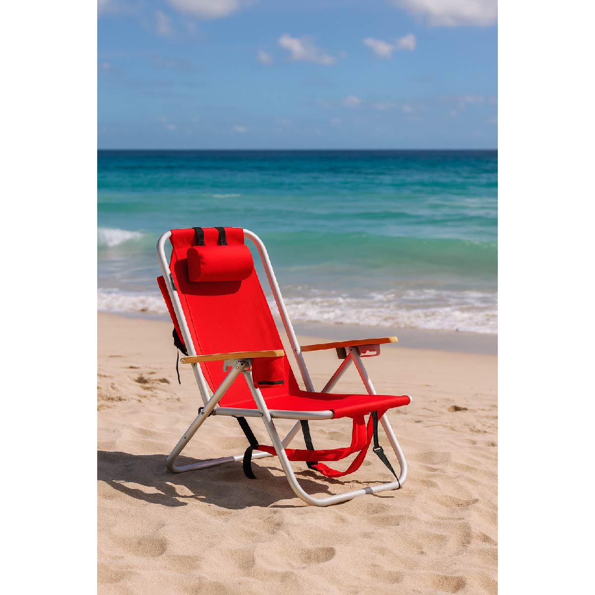 Silla De Playa Mochila Con Bolso Y Porta Accesorios