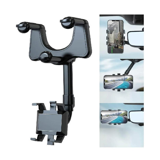 Soporte de Celular para Auto – Articulado 360° para Retrovisor