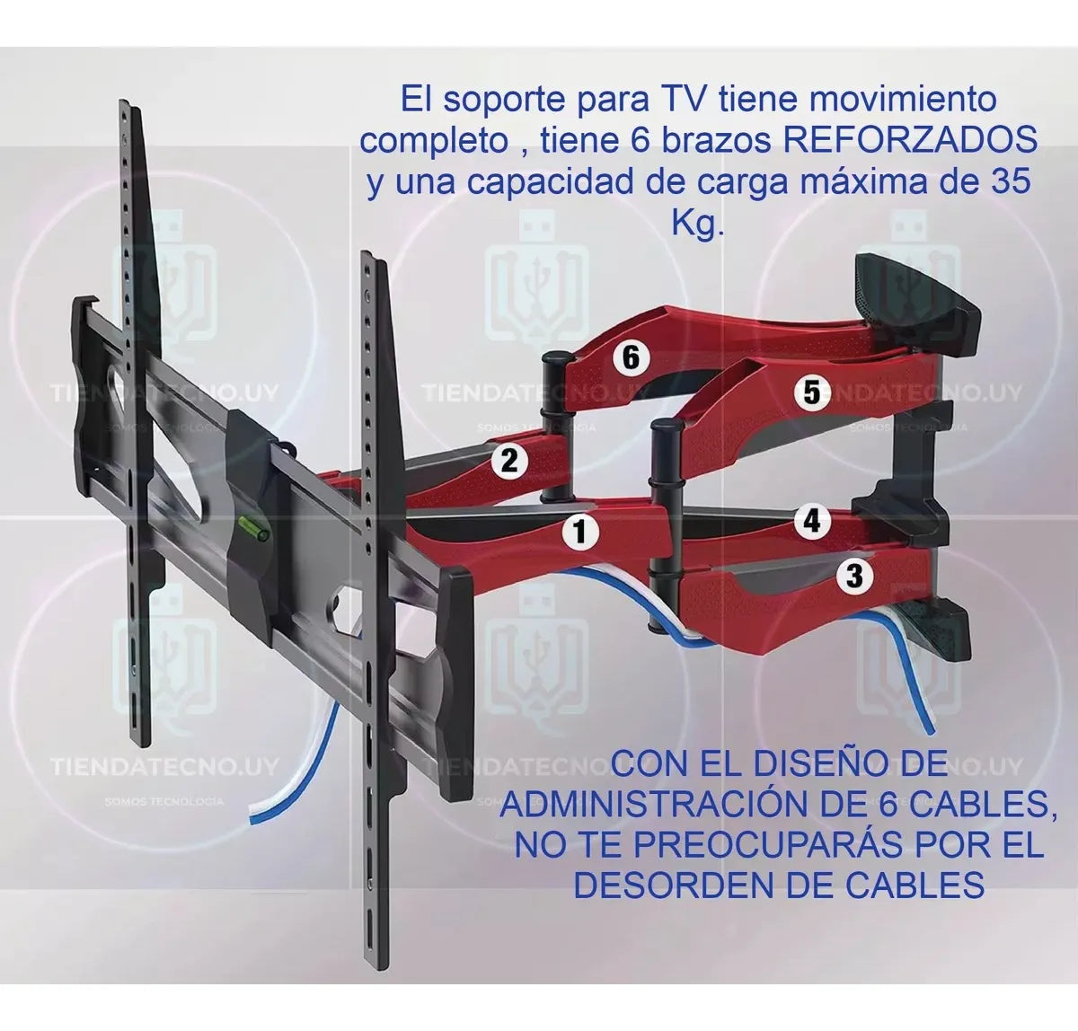 Soporte TV Extensible Articulado Doble Brazo (32" a 70") – Extra Reforzado