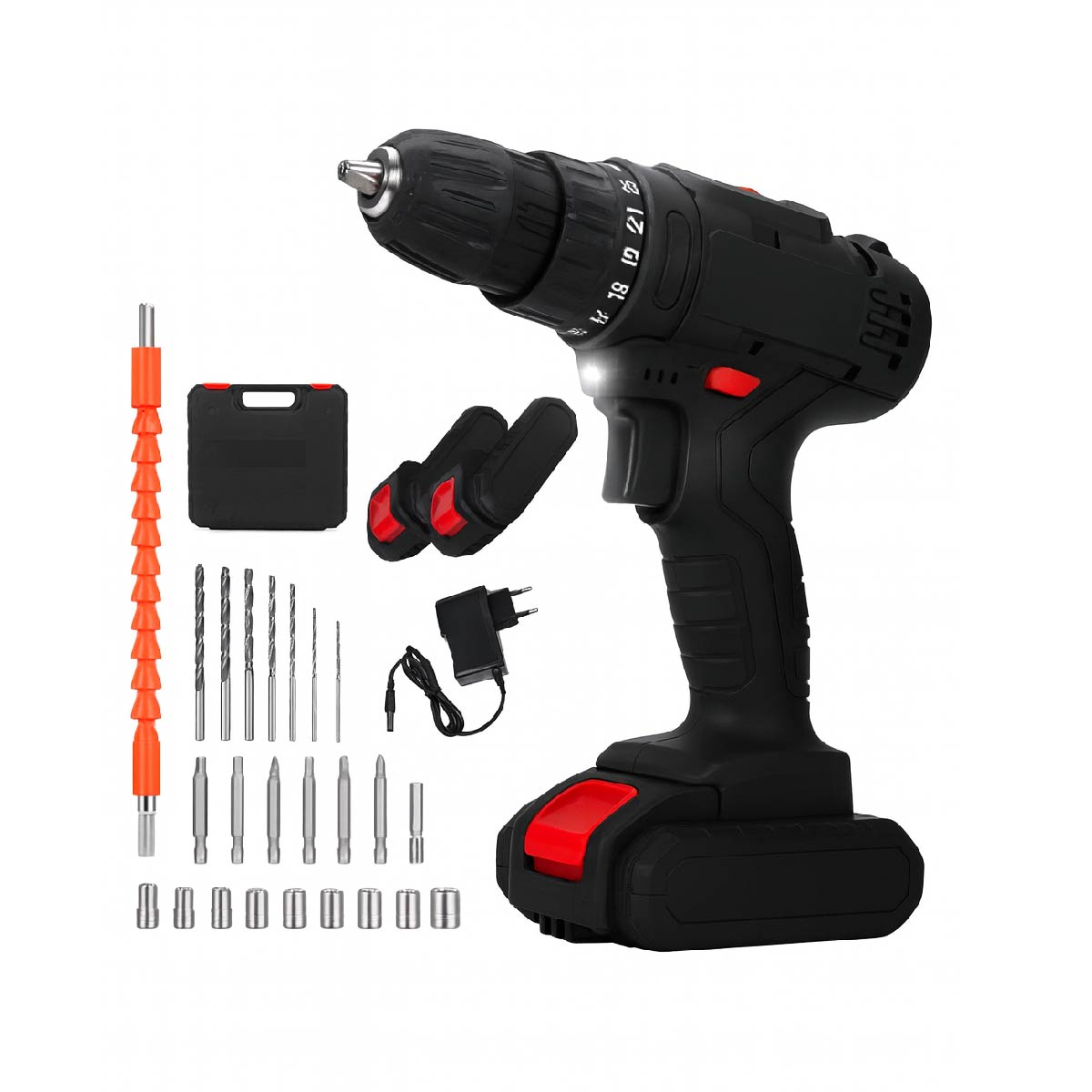 Taladro Inalámbrico Atornillador 10mm 2 Baterías 21v