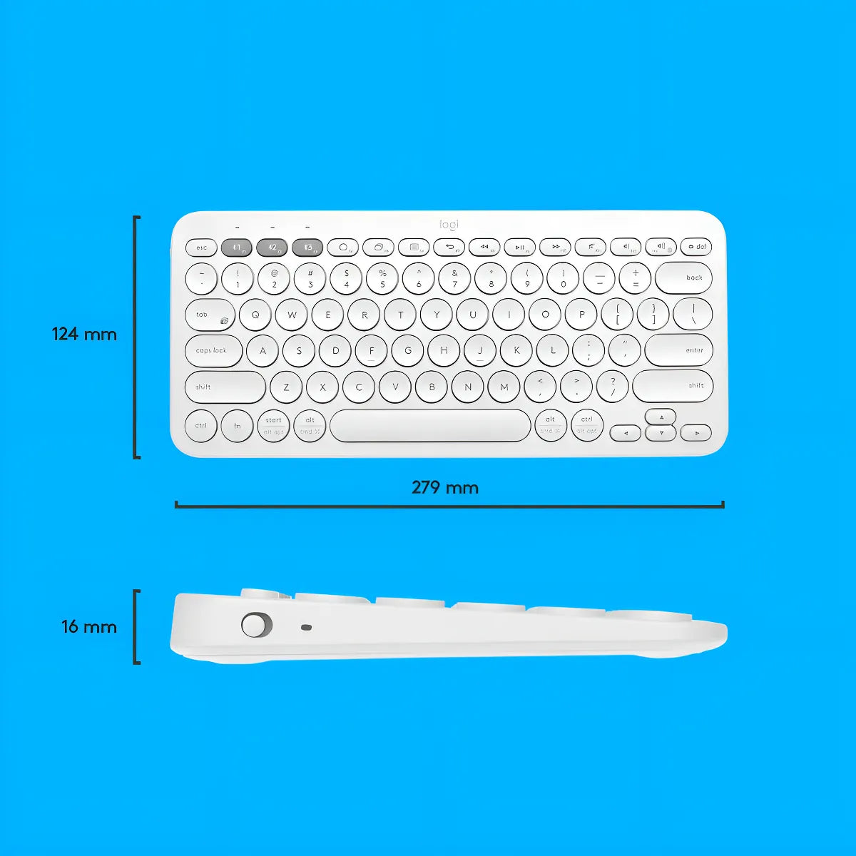 Teclado Logitech K380s Negro Qwerty Blanco Inalámbrico