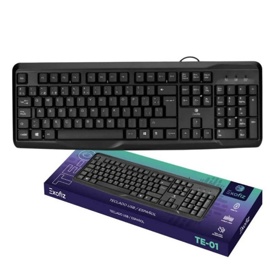 Teclado Español Usb Te-01 Negro Exofiz