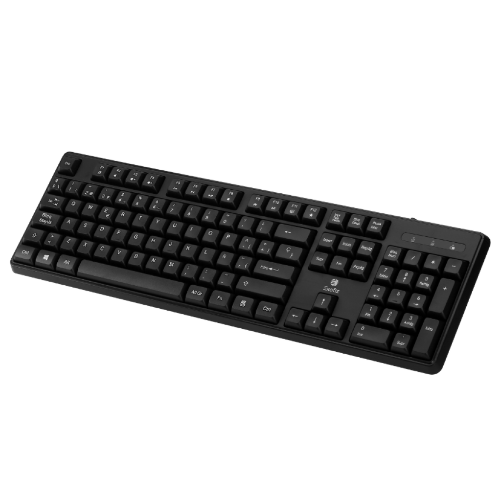 Kit Teclado Y Mouse Inalámbrico Exofiz Negro Layout Español