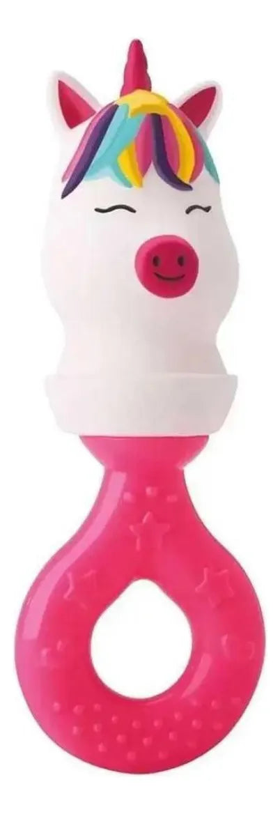 Sonajero Y Mordillo 2en1 Rosa Diver Toys Unicornio Divertido Rosa Chicle Unicornio