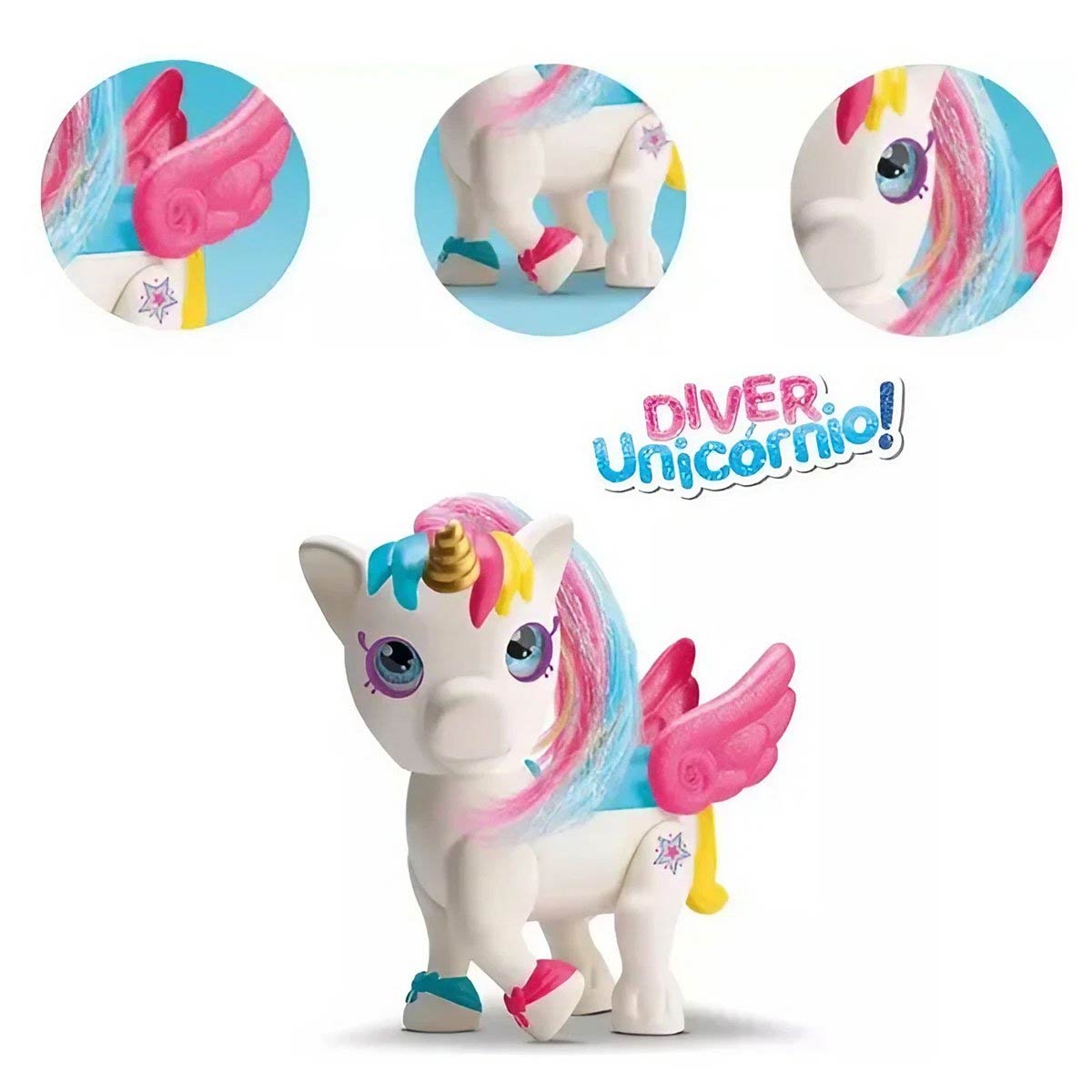 Unicornio Divertoys Vinil 28cm Todo Articulado - Divertoys