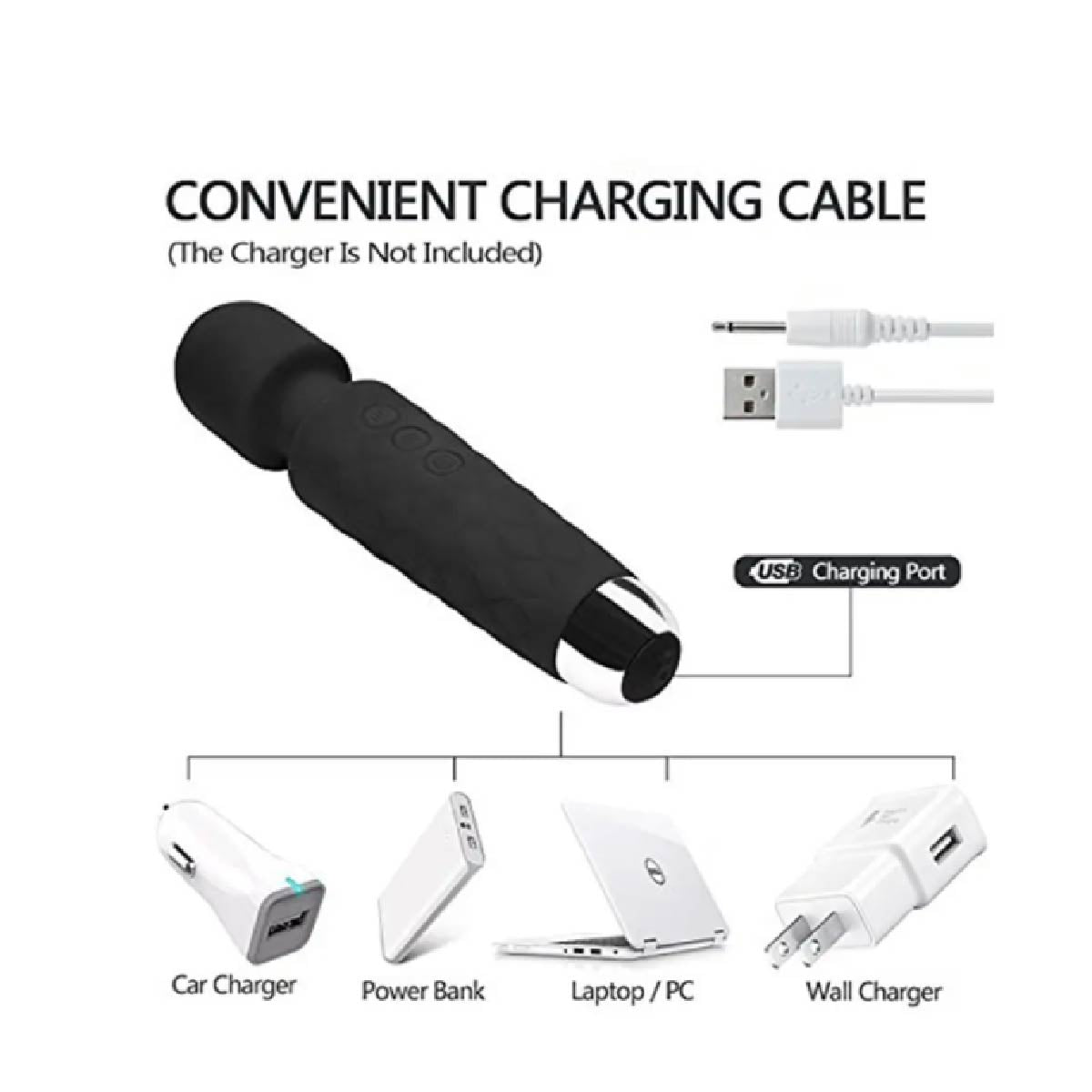 Vara Vibradora Consolador Recargable 20cm X 4cm