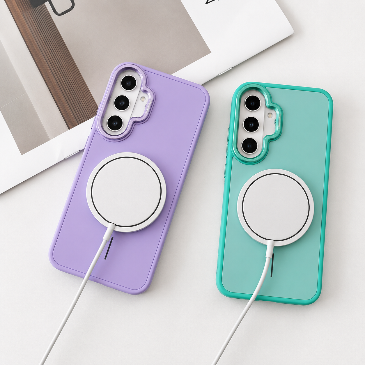 Funda Case Magsafe Para Samsung A56 Soporte en la camara