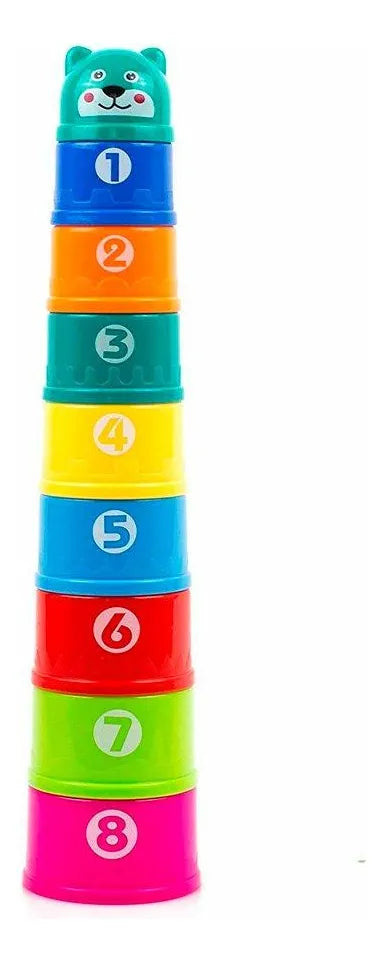 Vasitos Apilables Topa Topa Letras Y Números Multicolor