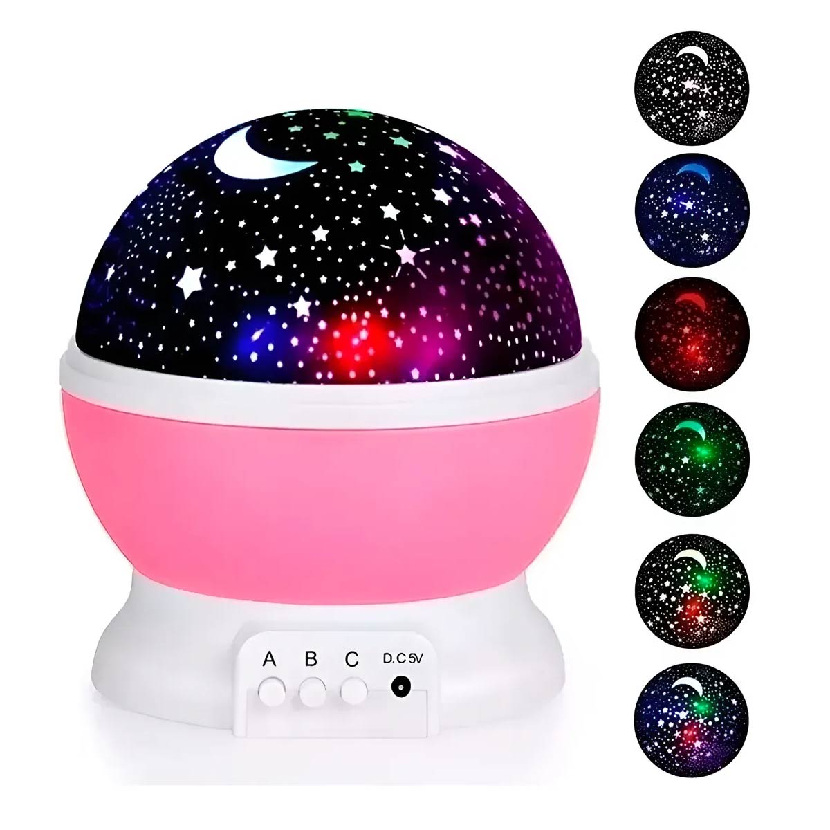 Veladora Infantil Estrellas Giratorio Dormitorio Niños Bebes