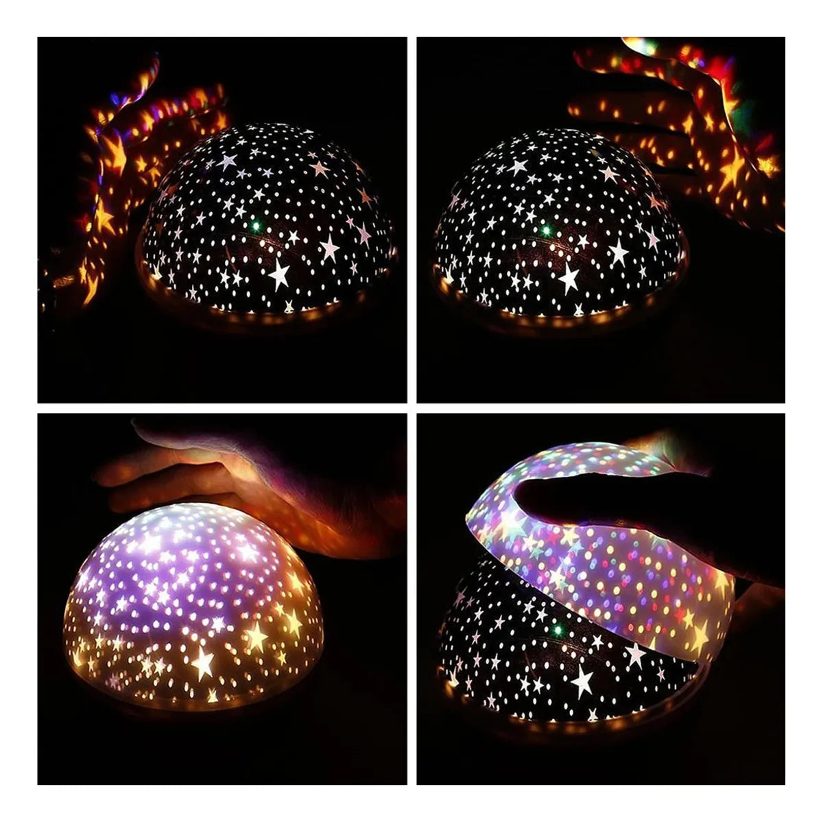 Veladora Infantil Estrellas Giratorio Dormitorio Niños Bebes