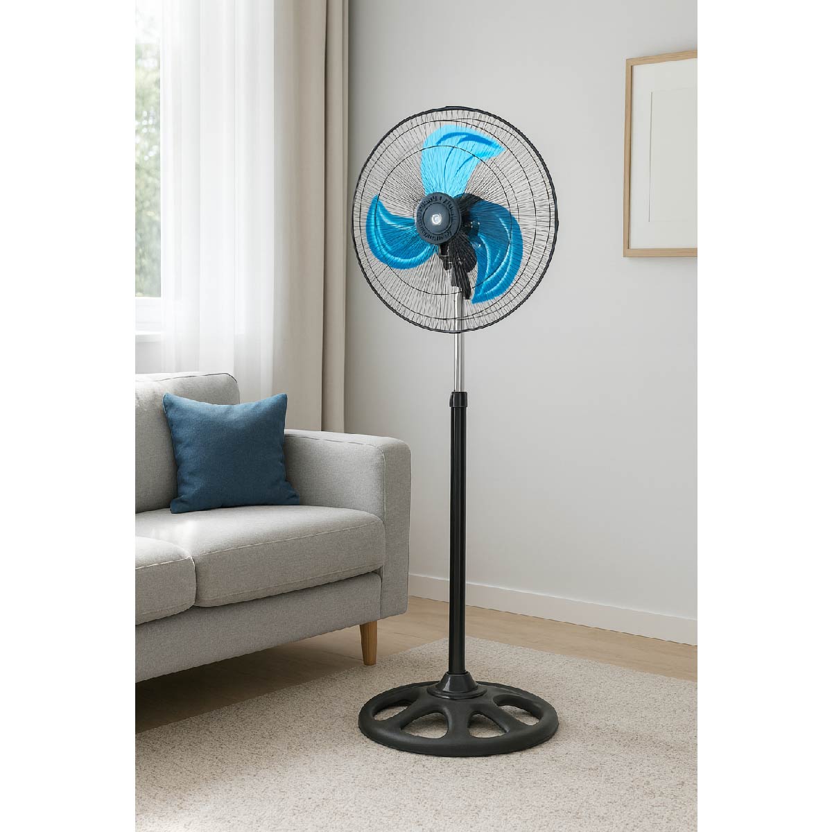 Ventilador Turbo Con 3 Aspas De Metal Plateado Estructura