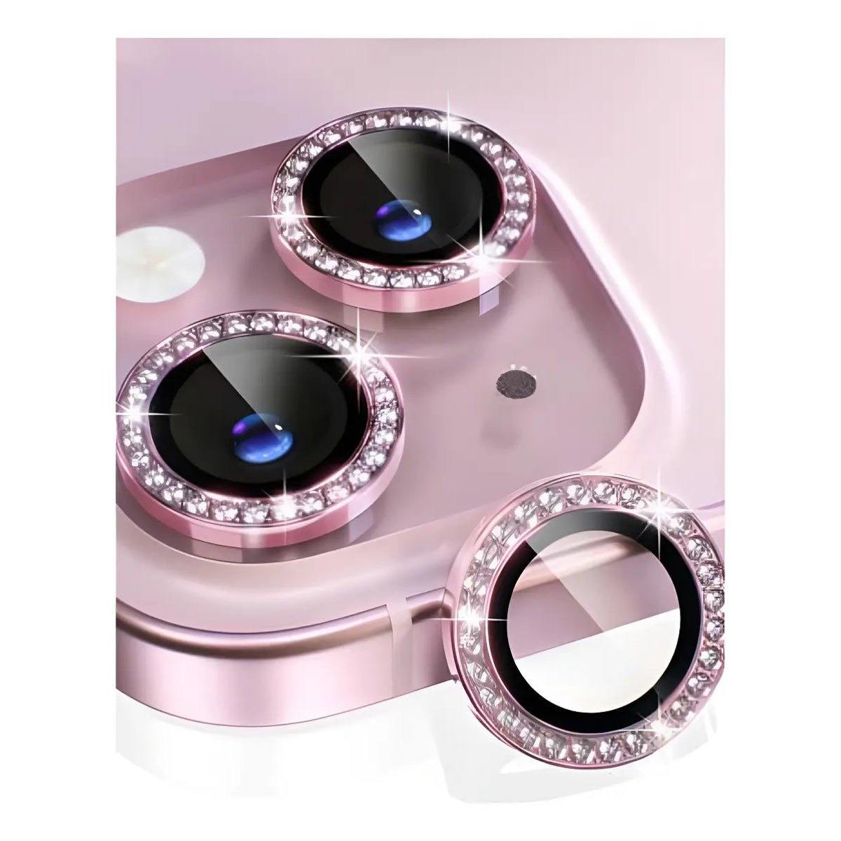 Vidrio brillo strass de cámara para iPhone