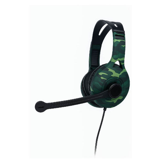 Auriculares Gamer B14 – Comodidad 360°, sonido potente y estilo camuflado