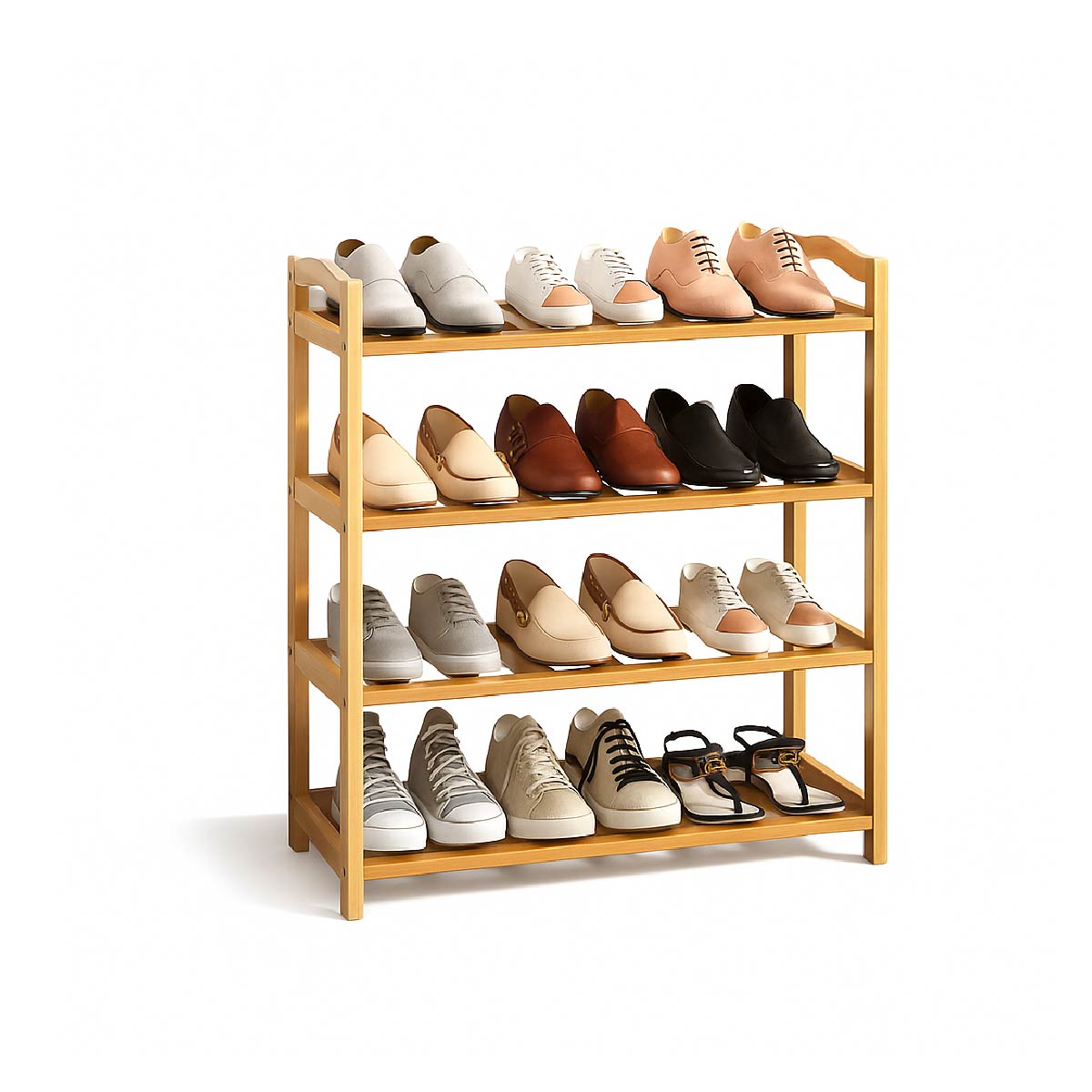 Organizador De Zapatos 4 Estantes Zapatero De Bambú - Marrón
